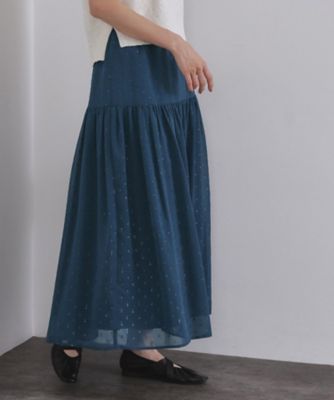 【SALE】OPAQUE.CLIP (Women)/オペークドットクリップ ラメドットイージーティアードスカート(2002536713) アオ093 ロングスカート【三越伊勢丹/公式】