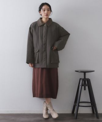 CLASSY掲載》ステンカラー中綿コート【洗濯機OK