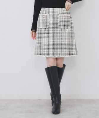 ＜index (Women)＞チェックツィードスカート／セットアップ対応【洗える】（２００２５３６７７１）