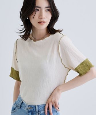 ＜GALLEST (Women)＞【一部店舗限定】バイカラープリーツカットソー（２００２５３６７９４）