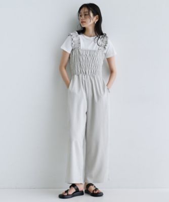 【一部店舗限定】ショルダーシャーリングサロペット（２００２５３６７９９）