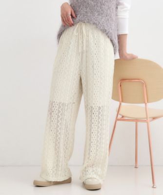 ＜SHOO LA RUE (Women)＞【セットアップ可】クラフトレースイージーパンツ（２００２５３６８０２）