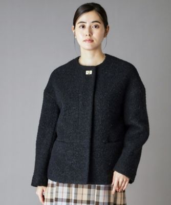★新品★Semicouture 01 　ショートコート　モヘヤ　イタリア製 アンゴラウール Aラインショートコート（01-15WI03-204）｜K.T