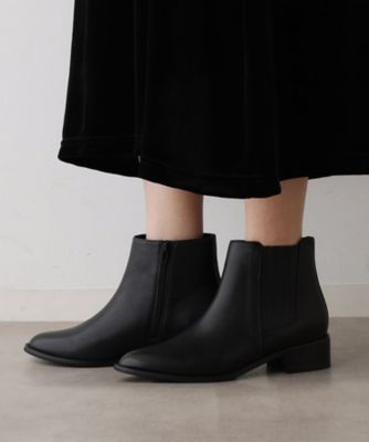 美品♥ スライ【22.5】厚底サイドゴアブーツ サイドジップ ブラック 再入荷】 ブーツ レディース フロントジッパー ショートブーツ