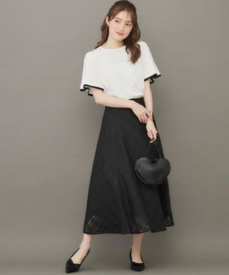 美品 ebure シアーチェックオーガンジー プリーツ スカート 97900円 美品 ebure エブール 22ss シアーチェックオーガンジープリーツ