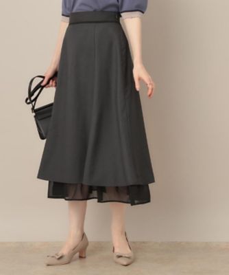 ＜COUTURE BROOCH (Women)＞【マシンウォッシャブル・美シルエット】裾シアーフレアスカート（２００２５３７１６４）