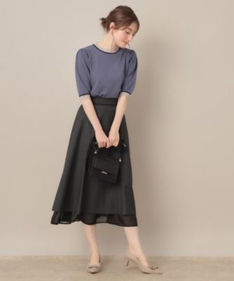 マシンウォッシャブル・美シルエット】裾シアーフレアスカート