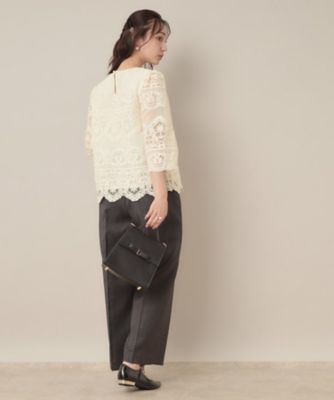 一枚で着映える・高見え】刺繍レースフレア袖ブラウス