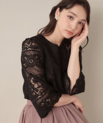 一枚で着映える・高見え】刺繍レースフレア袖ブラウス