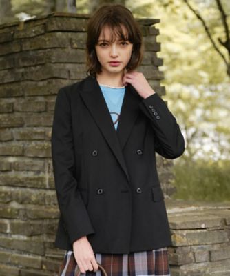 ＜DRESSTERIOR (Women)＞【きれいめカジュアル／オンオフ】ブラックダブルジャケット（２００２５３７１８４）