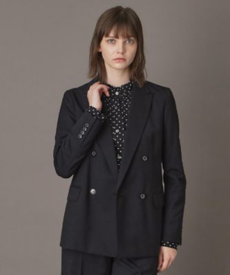 セットアップ可／オンオフ】ブラックダブルジャケット