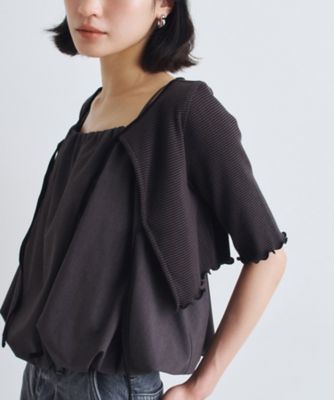 chic border 2way ribbon cardigan