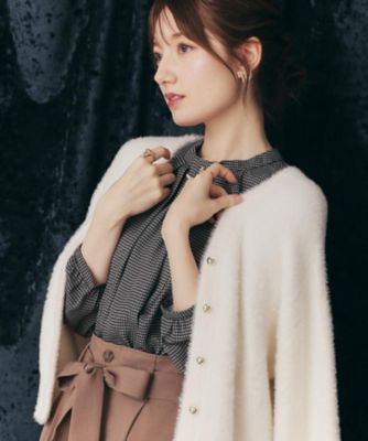 大人可愛い／きれいめ】前後2WAYフェザーカーディトップス