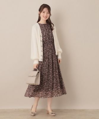 高見え・大人可愛い】ビジューリボンボタン 前後2WAYフェザー