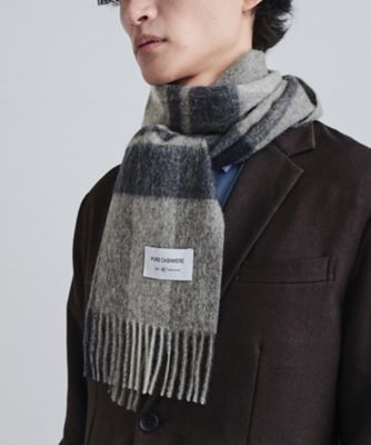 カシミヤチェックマフラー（2002537706） | tk. TAKEO