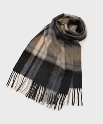 tk. TAKEO KIKUCHI (Men)/ティーケー タケオキクチ カシミヤチェックマフラー(2002537706) グレー213 ネックウォーマー【三越伊勢丹/公式】