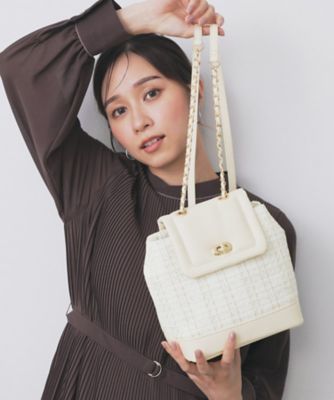 ＜index (Women)＞【長さ調整可能】ツイードミニリュック（２００２５３７７３８）