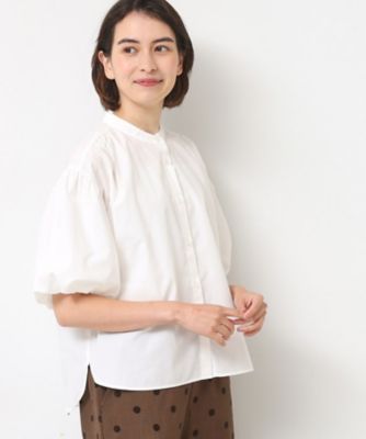 洗える】バルーンスリーブバッグギャザーブラウス