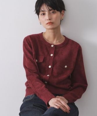 OPAQUE.CLIP (Women)/オペークドットクリップ モールニットクルーカーディガン(2002538022) アカ064 トップス【三越伊勢丹/公式】