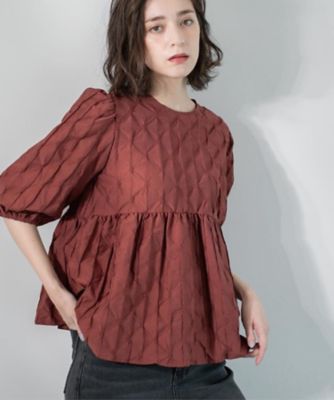 【SALE】OPAQUE.CLIP (Women)/オペークドットクリップ ふくれジャカードペプラムブラウス(2002538025) チャ043 トップス【三越伊勢丹/公式】