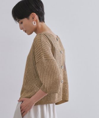 【SALE】OPAQUE.CLIP (Women)/オペークドットクリップ 2WAY ラメメッシュニット【洗濯機洗い可/抗ピル】(2002538035) ゴールド008 トップス【三越伊勢丹/公式】