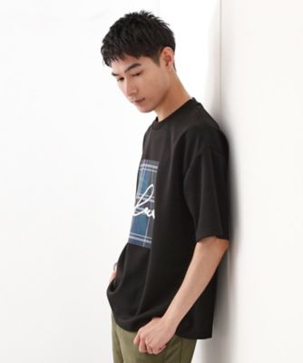 コード刺繍フォトプリント半袖Tシャツ 【洗濯機OK