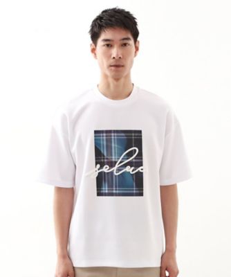 コード刺繍フォトプリント半袖Tシャツ 【洗濯機OK