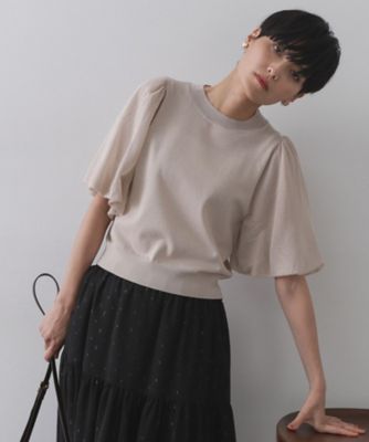 MELT THE LADY クロップドトップス バルーンスリーブ ニット 最終値下げ メルトザレディ クロップドニットトップス melt the