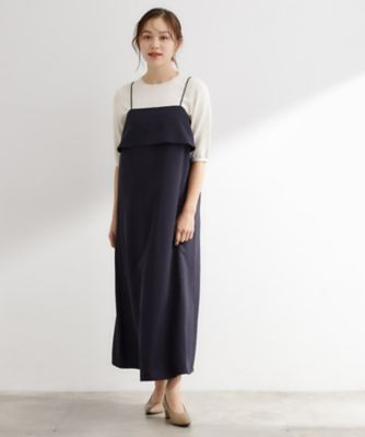 【SALE】GROVE (Women)/グローブ 洗えるAラインキャミワンピース(2002538302) ダークネイビー894 ワンピース・ドレス【三越伊勢丹/公式】