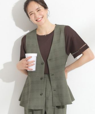 [eLLa]衿スカラップ付きペプラムジレ eLLa]衿スカラップ付きペプラムジレ