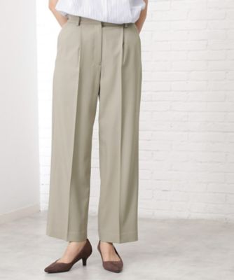 GADID ANONIEM ストレートパンツ　beige アニュアンス anuans ウールギャバジンタックストレートパンツ