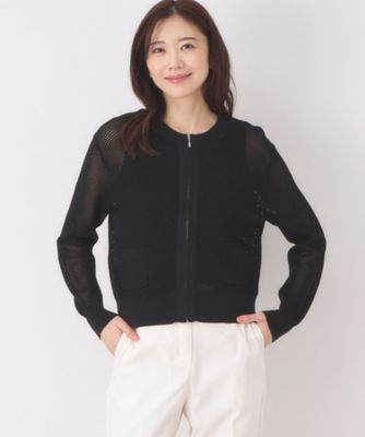 コンパクトニットアンサンブル 洗える】レーシーニットアンサンブル(カーディガン)｜TOPS（トップス