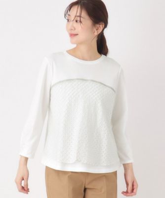 ＜CORDIER (Women)＞【Ｍ～４Ｌサイズ／洗える】シアーチェックプルオーバージャージ（２００２５３８５９０）