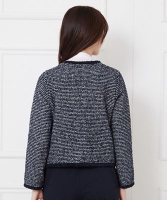 入卒セレモニー／おでかけ】ツイーディーヤーンニットジャケット