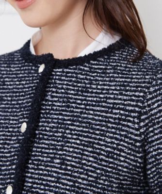 入卒セレモニー／おでかけ】ツイーディーヤーンニットジャケット