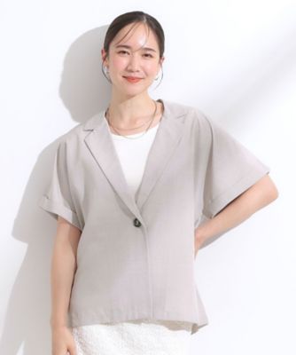 S－LL】さらりと着たい大人のための 麻調半袖ジャケット