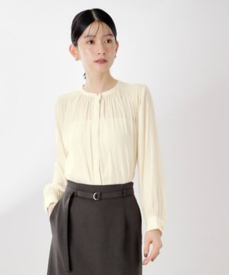 ＜THE SHOP TK (Women)＞ヴィンテージサテンギャザーシャツ（２００２５３８６１３）