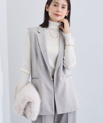 ＜INDIVI (Women)＞【セットアップ可能】凹凸ストレッチ素材テーラードカラージレジャケット（２００２５３８８６１）