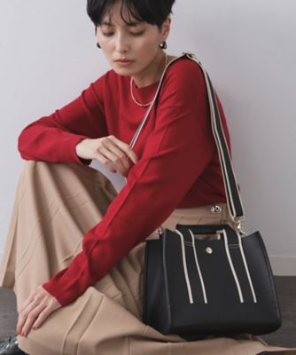 OPAQUE.CLIP (Women)/オペークドットクリップ【軽量/2WAY】ラインテープスクエアミドルトートバッグ(2002538943) クロ019 旅行用かばん・バッグ【三越伊勢丹/公式】