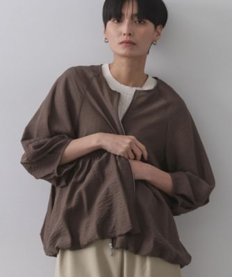SONO ペプラムブルゾン 撥水ノーカラーペプラムブルゾン【洗濯機洗い可/花粉対応