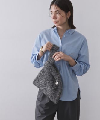 OPAQUE.CLIP (Women)/オペークドットクリップ メタルチャーム付きラメニットバッグ(2002538995) ブラックシルバー009 ハンドバッグ【三越伊勢丹/公式】