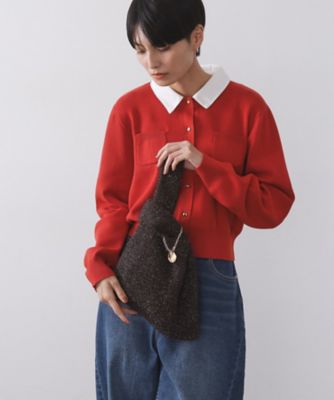 OPAQUE.CLIP (Women)/オペークドットクリップ メタルチャーム付きラメニットバッグ(2002538995) チャ044 ハンドバッグ【三越伊勢丹/公式】