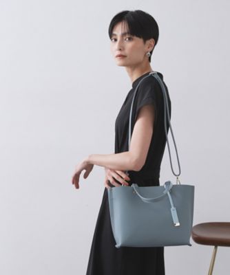 2WAY／名品】バイカラー3層ミドルトートバッグ