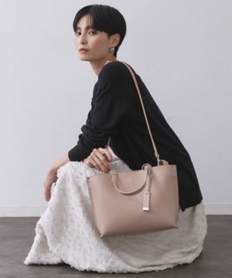 2WAY／名品】バイカラー3層ミドルトートバッグ