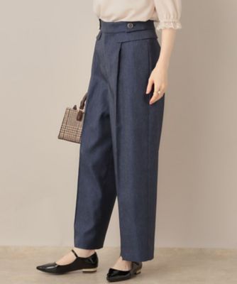 マシンウォッシャブル・スッキリ見え】デニムライクボタンデザイン