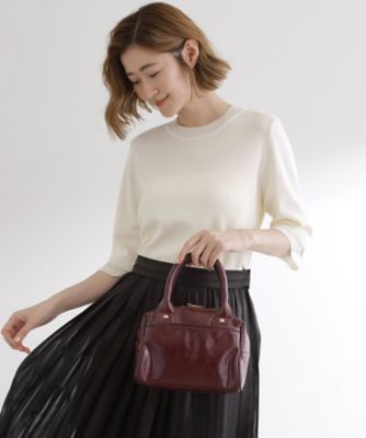 ゴールドファイル 2way ボストンバッグ ハンドバッグ レザー ボルドー系 良品 GOLDPFEIL ゴールドファイル boston bag ボストンバッグ