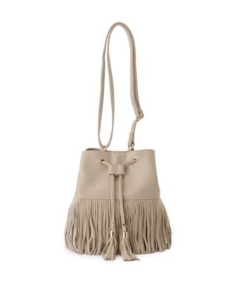 スエードフリンジ巾着ショルダーバッグ（2002539090