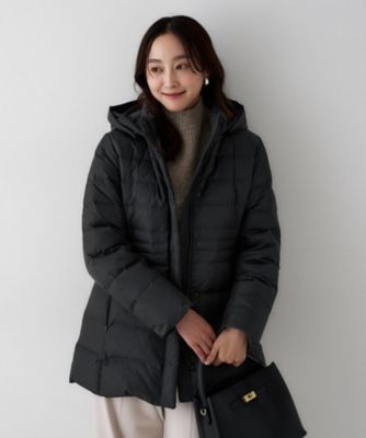はっ水機能／フード取り外し可】ミディダウンコート