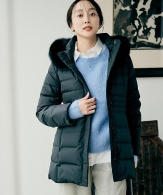 【送料無料】UNTITLED (Women)/アンタイトル【はっ水機能/フード取り外し可】ミディダウンコート(2002539114) クロ019 コート・ジャケット【三越伊勢丹/公式】