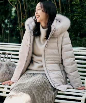 【送料無料】UNTITLED (Women)/アンタイトル【はっ水機能/フード取り外し可】ミディダウンコート(2002539114) ベージュ051 コート・ジャケット【三越伊勢丹/公式】